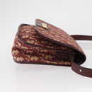Christian Dior Trotter Canvas Shoulder Bag Red Gold Auth 164439-4