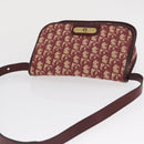 Christian Dior Trotter Canvas Shoulder Bag Red Gold Auth 164439-6