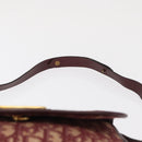 Christian Dior Trotter Canvas Shoulder Bag Red Gold Auth 164439-8