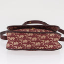 Christian Dior Trotter Canvas Shoulder Bag Red Gold Auth 164439-9