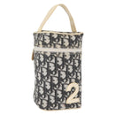 Christian Dior Trotter Canvas Vanity Pouch PVC Black Silver Auth 164440-1