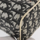 Christian Dior Trotter Canvas Vanity Pouch PVC Black Silver Auth 164440-10