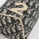 Christian Dior Trotter Canvas Vanity Pouch PVC Black Silver Auth 164440-11