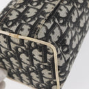Christian Dior Trotter Canvas Vanity Pouch PVC Black Silver Auth 164440-13