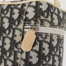 Christian Dior Trotter Canvas Vanity Pouch PVC Black Silver Auth 164440-14