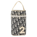 Christian Dior Trotter Canvas Vanity Pouch PVC Black Silver Auth 164440-2