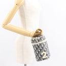 Christian Dior Trotter Canvas Vanity Pouch PVC Black Silver Auth 164440-21