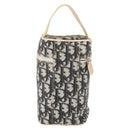 Christian Dior Trotter Canvas Vanity Pouch PVC Black Silver Auth 164440-3