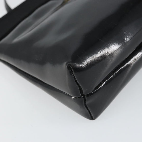 Salvatore Ferragamo Vala Shoulder Bag Patent leather Black Gold Auth 164441