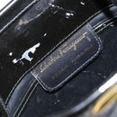 Salvatore Ferragamo Vala Shoulder Bag Patent leather Black Gold Auth 164441-15