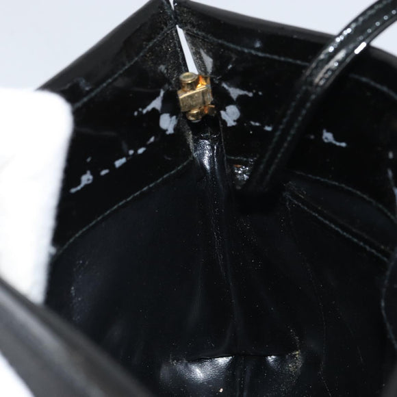 Salvatore Ferragamo Vala Shoulder Bag Patent leather Black Gold Auth 164441