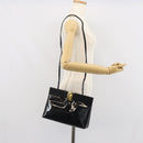 Salvatore Ferragamo Vala Shoulder Bag Patent leather Black Gold Auth 164441-20