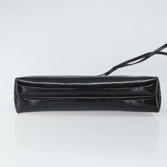 Salvatore Ferragamo Vala Shoulder Bag Patent leather Black Gold Auth 164441