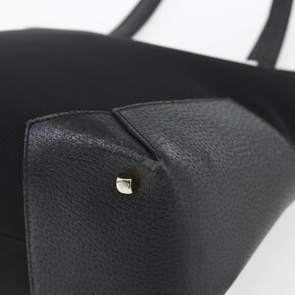 Salvatore Ferragamo Tote Bag Nylon Leather Black Gold Auth 164446