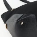 Salvatore Ferragamo Tote Bag Nylon Leather Black Gold Auth 164446-14