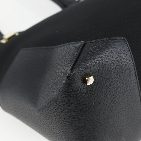Salvatore Ferragamo Tote Bag Nylon Leather Black Gold Auth 164446