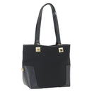 Salvatore Ferragamo Tote Bag Nylon Leather Black Gold Auth 164446-1