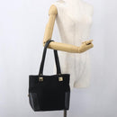 Salvatore Ferragamo Tote Bag Nylon Leather Black Gold Auth 164446-21
