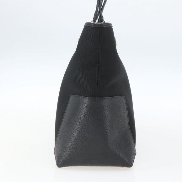 Salvatore Ferragamo Tote Bag Nylon Leather Black Gold Auth 164446