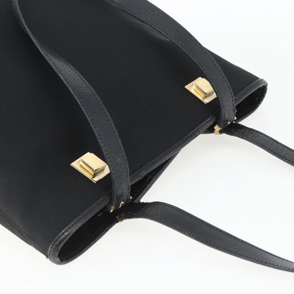Salvatore Ferragamo Tote Bag Nylon Leather Black Gold Auth 164446