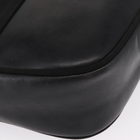 Salvatore Ferragamo Shoulder Bag Leather Black Gold Auth 164448