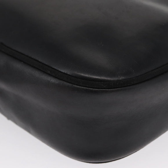 Salvatore Ferragamo Shoulder Bag Leather Black Gold Auth 164448
