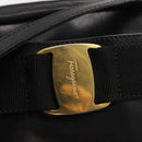 Salvatore Ferragamo Shoulder Bag Leather Black Gold Auth 164448-14