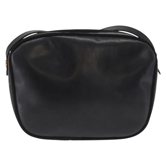 Salvatore Ferragamo Shoulder Bag Leather Black Gold Auth 164448