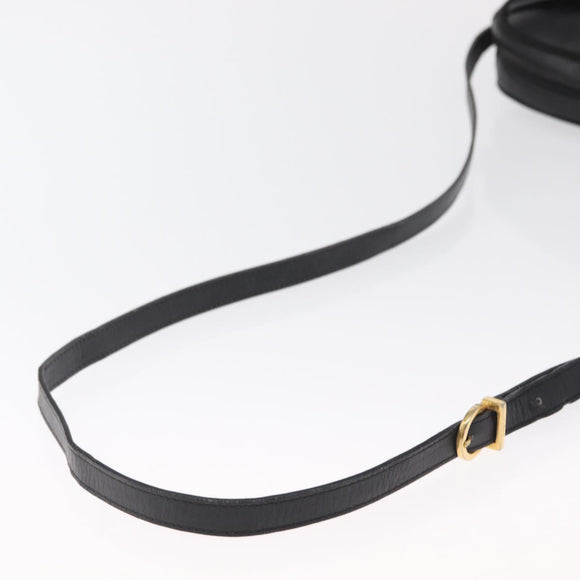 Salvatore Ferragamo Shoulder Bag Leather Black Gold Auth 164448