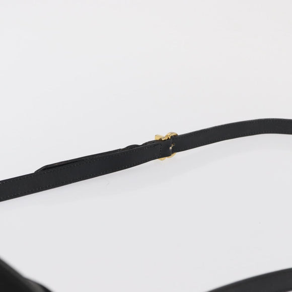 Salvatore Ferragamo Shoulder Bag Leather Black Gold Auth 164448