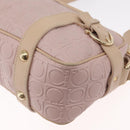 Salvatore Ferragamo Gancini Shoulder Bag Leather Pink Gold Auth 164449-12