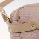 Salvatore Ferragamo Gancini Shoulder Bag Leather Pink Gold Auth 164449-15