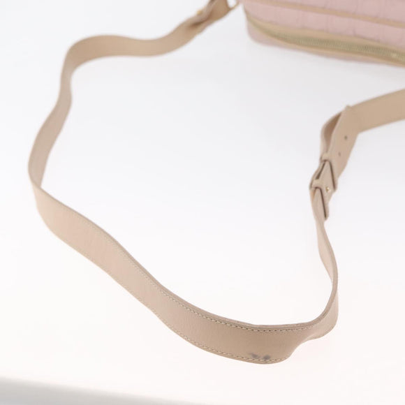 Salvatore Ferragamo Gancini Shoulder Bag Leather Pink Gold Auth 164449