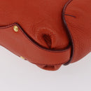 Salvatore Ferragamo Tote Bag Leather Orange Gold Auth 164450-14