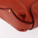 Salvatore Ferragamo Tote Bag Leather Orange Gold Auth 164450-16