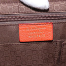 Salvatore Ferragamo Tote Bag Leather Orange Gold Auth 164450-12