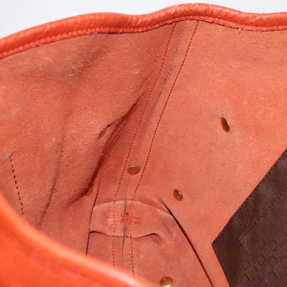 Salvatore Ferragamo Tote Bag Leather Orange Gold Auth 164450