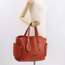 Salvatore Ferragamo Tote Bag Leather Orange Gold Auth 164450-20