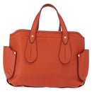 Salvatore Ferragamo Tote Bag Leather Orange Gold Auth 164450-2