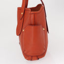 Salvatore Ferragamo Tote Bag Leather Orange Gold Auth 164450-3