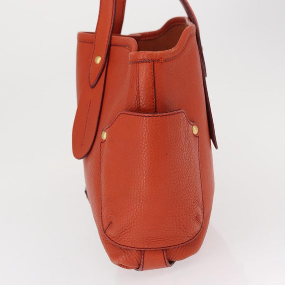 Salvatore Ferragamo Tote Bag Leather Orange Gold Auth 164450