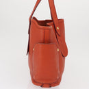 Salvatore Ferragamo Tote Bag Leather Orange Gold Auth 164450-4