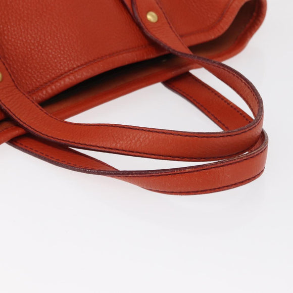 Salvatore Ferragamo Tote Bag Leather Orange Gold Auth 164450