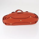 Salvatore Ferragamo Tote Bag Leather Orange Gold Auth 164450-5