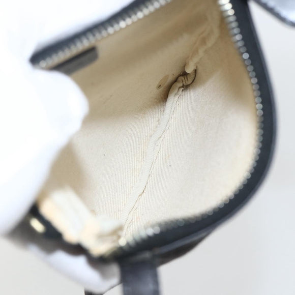 BVLGARI Logo Mania Shoulder Bag Canvas Leather Black Silver Auth 164451