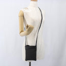 BVLGARI Logo Mania Shoulder Bag Canvas Leather Black Silver Auth 164451-21