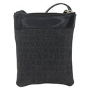 BVLGARI Logo Mania Shoulder Bag Canvas Leather Black Silver Auth 164451-3