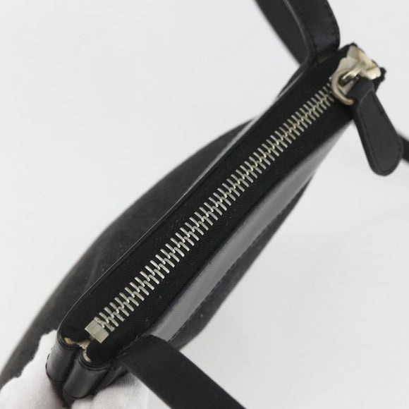 BVLGARI Logo Mania Shoulder Bag Canvas Leather Black Silver Auth 164451