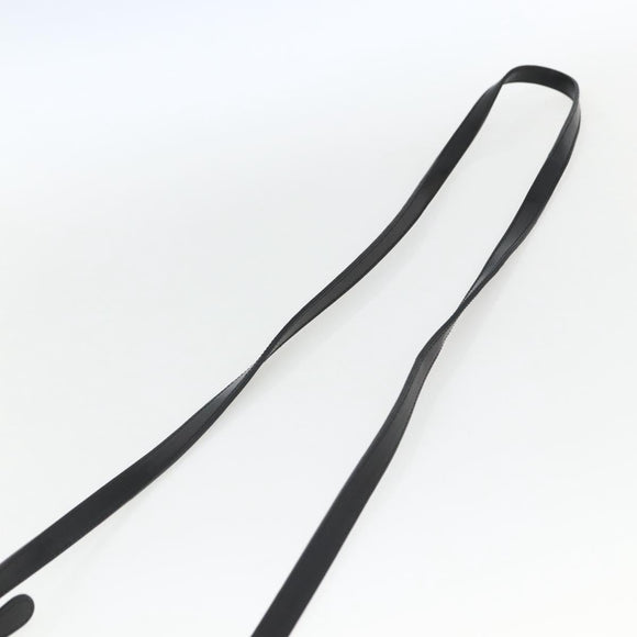 BVLGARI Logo Mania Shoulder Bag Canvas Leather Black Silver Auth 164451