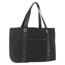 BVLGARI Logo Mania Tote Bag Canvas Black Silver Auth 164452-1